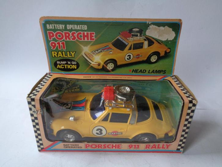 Oude Star Toys Porsche 911 Rally in doos.  Hong Kong, jr'70, Verzamelen, Speelgoed, Zo goed als nieuw, Ophalen of Verzenden