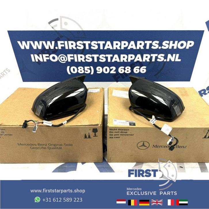 W463 G KLASSE SPIEGEL SET DODEHOEK ASSIST ELEK.INKLAPBAAR ZW, Auto-onderdelen, Spiegels, Mercedes-Benz, Gebruikt, Ophalen of Verzenden