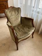 Fauteuil velours Frans vintage antiek klassiek zachtgroen, Ophalen