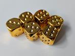 Goudkleurige Dobbelstenen Set van 6, Hobby en Vrije tijd, Gezelschapsspellen | Bordspellen, Een of twee spelers, Ophalen of Verzenden