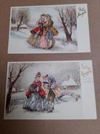2 oude Nieuwjaarskaarten, Verzamelen, Ansichtkaarten | Themakaarten, Ophalen of Verzenden, 1940 tot 1960, Gelopen, Feest(dag)