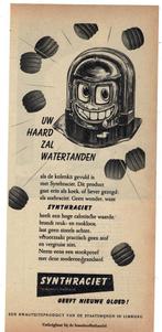 1 Advertentie SYNTHRACIET VAN DE STAATSMIJNEN LIMBURG, Verzenden, Zo goed als nieuw, Overige typen