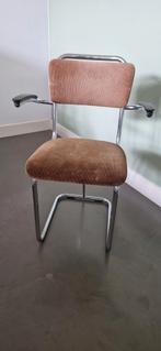 Vintage Buisframe (eettafel) stoel model Gispen 207, Huis en Inrichting, Stoelen, Ophalen, Gebruikt, Bruin, Eén