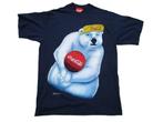 Coca Cola  navy blue t-shirt polar bear met bal 1995, Ophalen, Info@taurusvintage.nl, Blauw, Coca cola