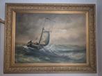 Urker Boot op de Woelige Baren, Antiek en Kunst, Ophalen of Verzenden