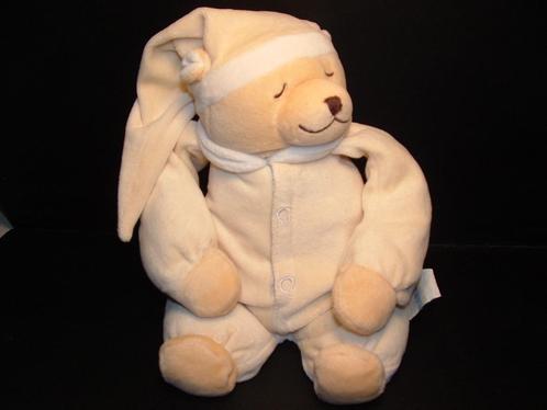 BABIAGE BEER VELOURS CREMEKLEURIG MET LICHTGEEL SLAAPPAK EN, Kinderen en Baby's, Speelgoed | Knuffels en Pluche, Nieuw, Beer, Ophalen of Verzenden