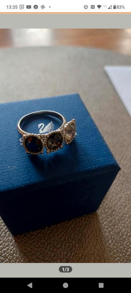Swarovski ring. . . maat 19., Sieraden, Tassen en Uiterlijk, Ringen, Nieuw, Dame, Zilver, Zilver, Ophalen of Verzenden