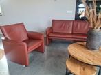 Leolux set.. in nette staat! Met geleefd leer, Vintage, Vintage, Vintage, Driepersoons