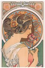 Mooie Art Nouveau Alphonse Mucha Poster affiche #2, Antiek en Kunst, Ophalen of Verzenden
