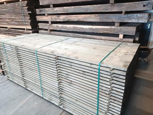 Old look steigerhout  vergrijsde steigerplanken, Doe-het-zelf en Verbouw, Hout en Planken, Zo goed als nieuw, Vuren, Ophalen of Verzenden