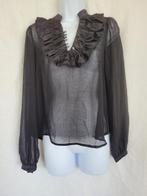 Aparte blouse, doorschijnend met mooie kraag mt S, Kleding | Dames, Blouses en Tunieken, ., Zwart, Ophalen of Verzenden, Zo goed als nieuw