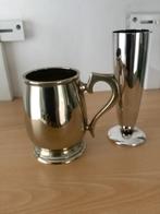 Verzilverde  beker met vaasje, Antiek en Kunst, Ophalen, Zilver