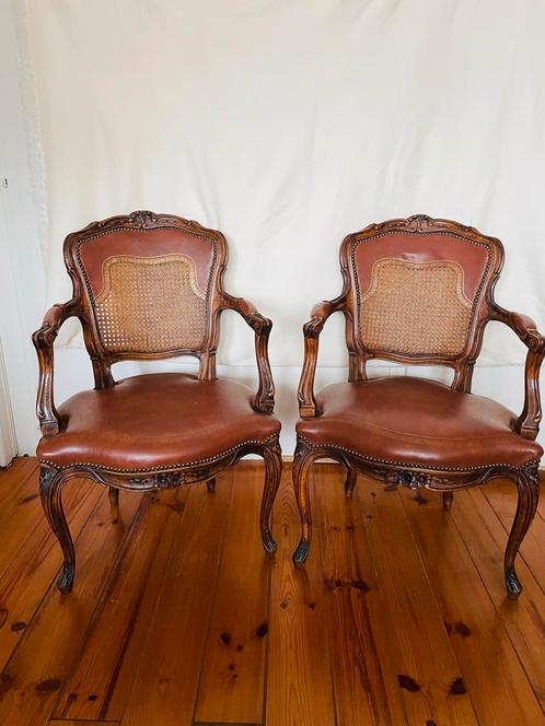 Antieke Franse Queen Anne Barok Stoeltjes - Set van 2, Antiek en Kunst, Antiek | Meubels | Stoelen en Banken, Ophalen
