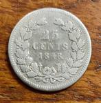 Nederland 25 cent 1848, Verzenden, Zilver, 25 cent, Koning Willem I