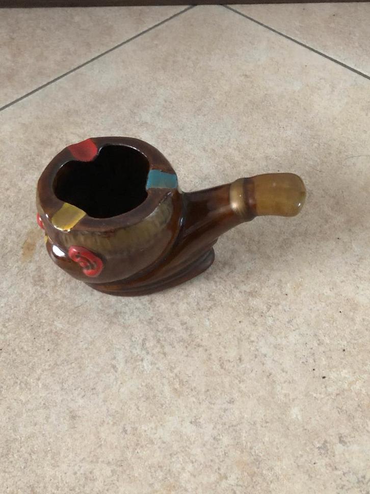 Vintage Japans keramiek asbak in pijpvorm met clownsgezicht, Antiek en Kunst, Antiek | Keramiek en Aardewerk, Ophalen of Verzenden