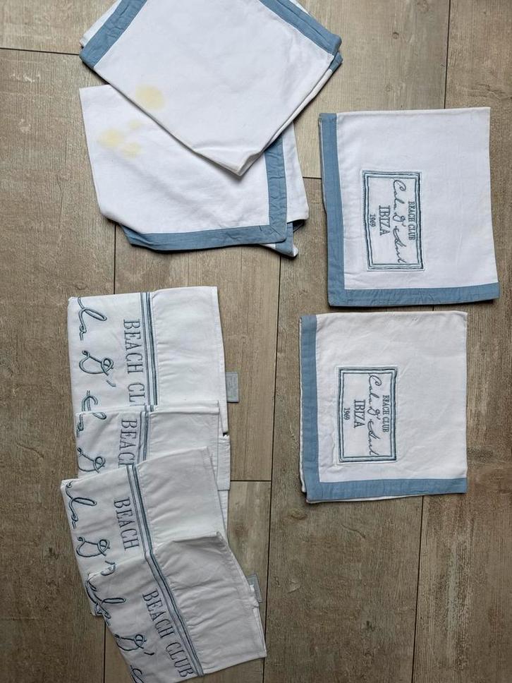 Rivièra Maison Servetten Ibiza - Set van 4 (+4 gratis), Huis en Inrichting, Keuken | Textiel, Gebruikt, Overige typen, Wit, Ophalen