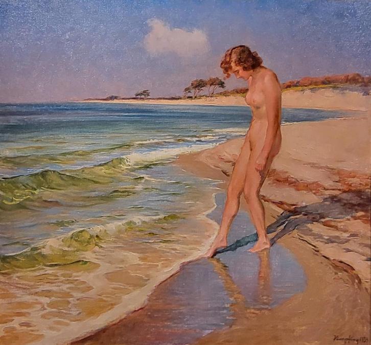 Wilhelm Hempfing, 1886-1948,80x90cm, incl. lijst 6500,- euro, Antiek en Kunst, Kunst | Schilderijen | Klassiek, Ophalen