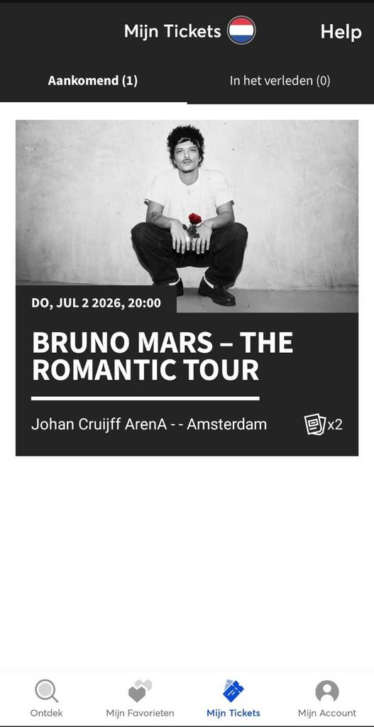2 kaartjes Bruno Mars ruilen, Tickets en Kaartjes, Concerten | Pop, Twee personen, Januari