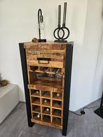 Leuk wijnkastje Mangohout, Huis en Inrichting, Woonaccessoires | Wijnrekken, Ophalen, 5 tot 15 flessen, Zo goed als nieuw, 75 cm of meer