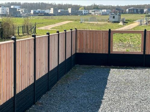 Douglas hout beton schutting €120 per meter incl. montage, Tuin en Terras, Schuttingen, Nieuw, Hout, 1 tot 2 meter, Minder dan 3 meter