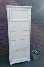 Witte Kast met Lades en Deur, Ophalen, Minder dan 150 cm, 150 tot 200 cm, Met deur(en)