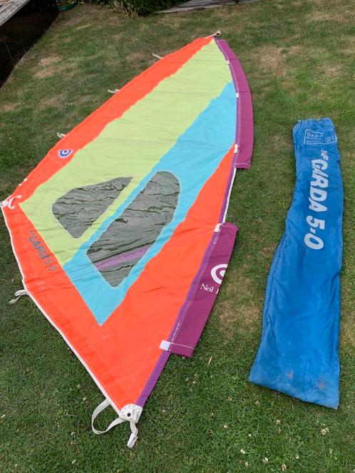 Surfzeil (6x) giek (3) mast en toebehoren surf sport, Watersport en Boten, Windsurfen, Gebruikt, Zeil, Minder dan 250 cm, Ophalen