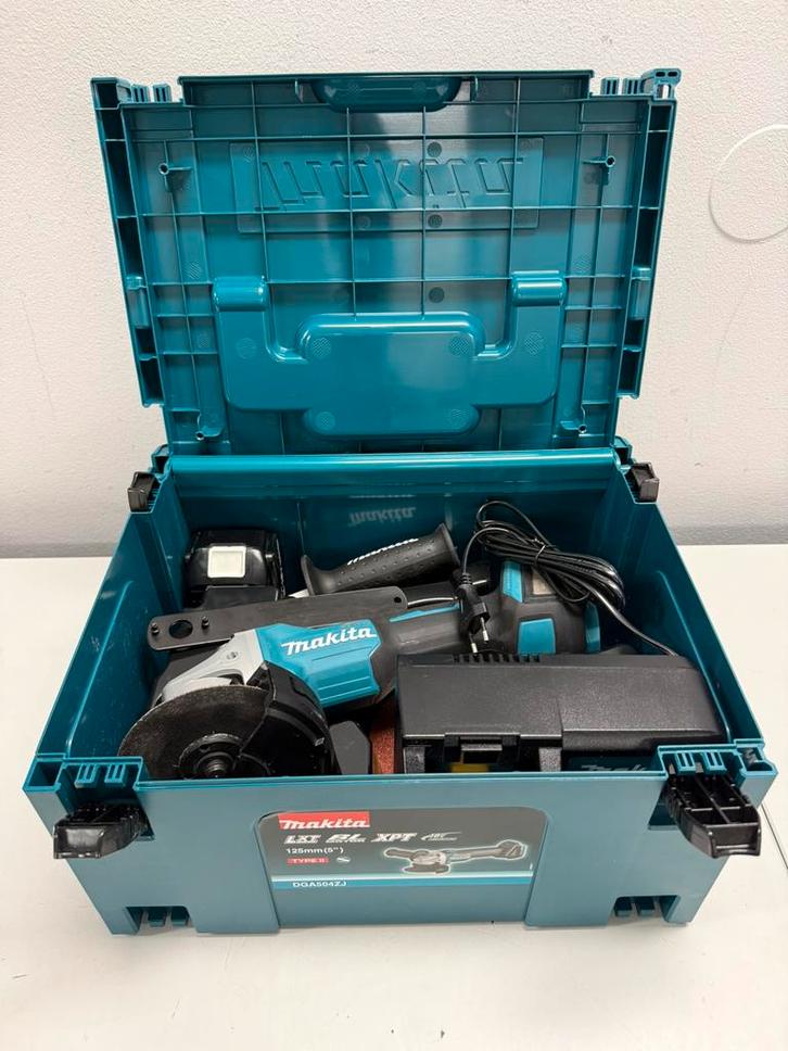 323212 Makita DGA504ZJ Accu Haakse Slijper ***Z.G.A.N.***, Doe-het-zelf en Verbouw, Gereedschap | Slijpmachines, Zo goed als nieuw