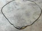 Vintage zilveren ketting met gekleurd steentje, gemerkt., Ophalen, Zilver, Ketting
