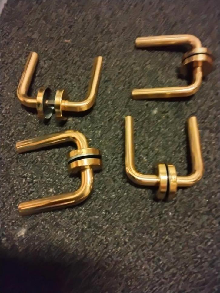 Verschillende deurkrukken in messing en chroom en rvs., Doe-het-zelf en Verbouw, Hang- en Sluitwerk, Zo goed als nieuw, Klink of Kruk