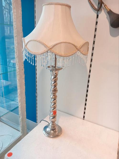 New baroque tafellamp handgemaakte kap kristal pingels €195, Huis en Inrichting, Lampen | Tafellampen, Nieuw, 75 cm of meer, Glas