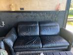 Zwart leren bank (2+3 zits) - Gratis af te halen!, Ophalen, 250 tot 300 cm, Gebruikt, Rechte bank