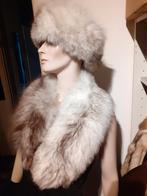 Prachtige echte blauwvos bontset stola en muts bontstola, Ophalen of Verzenden, Zo goed als nieuw, Maat 46/48 (XL) of groter, Muts