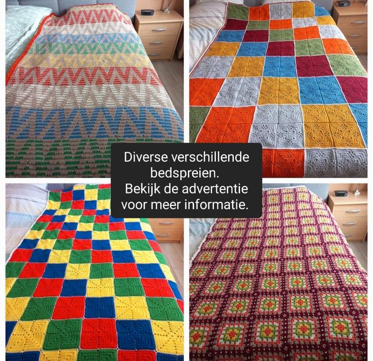 Diverse Nieuwe Handgemaakte gehaakte bedsprei ( en ), Huis en Inrichting, Slaapkamer | Beddengoed, Nieuw, Overige typen, Eenpersoons