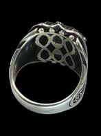 Goud & Zilveren Heren Zegelring Blauwe Saffier steen, Sieraden, Tassen en Uiterlijk, Ringen, 20 of groter, ., Heer, Ophalen of Verzenden