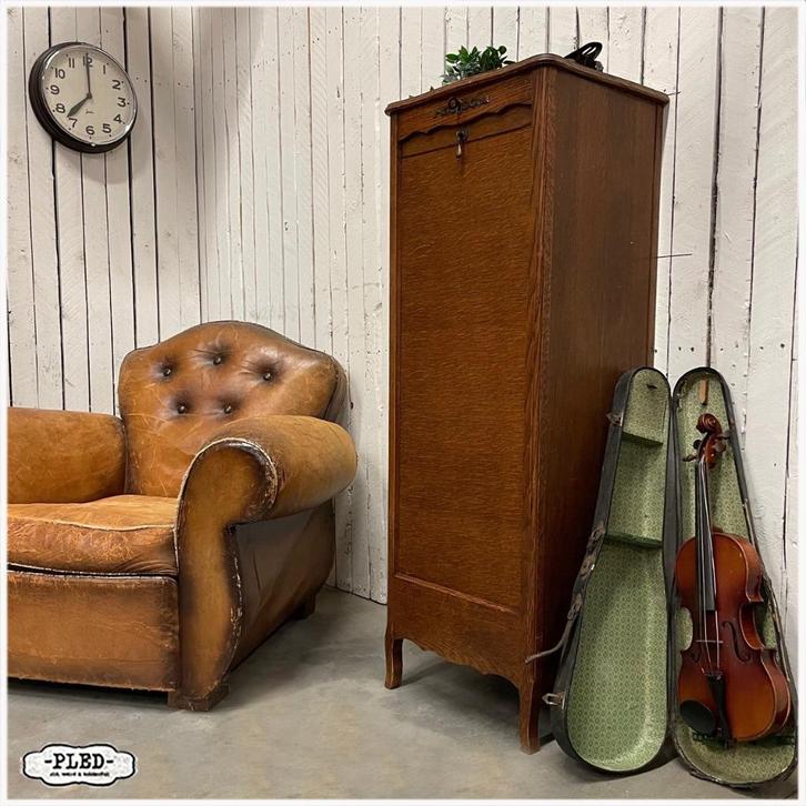 Elegant, vintage roldeurkastje - met slot en sleutel, Huis en Inrichting, Kasten | Roldeurkasten en Archiefkasten, Gebruikt, 100 tot 150 cm