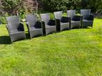 6 tuinstoelen antraciet, Ophalen, Gebruikt, Kunststof