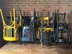 8 Vintage Houten Stoelen, Huis en Inrichting, Ophalen, Gebruikt, Zwart, Vijf, Zes of meer stoelen