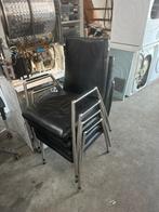 4 x leren stoelen, Gebruikt, Ophalen of Verzenden, Leer