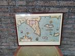 Oude reiskaart normandische zee brocante vintage, Ophalen