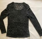 Kanten shirt met lange mouw, Maat 38/40 (M), Zwart, Ophalen of Verzenden, Zo goed als nieuw