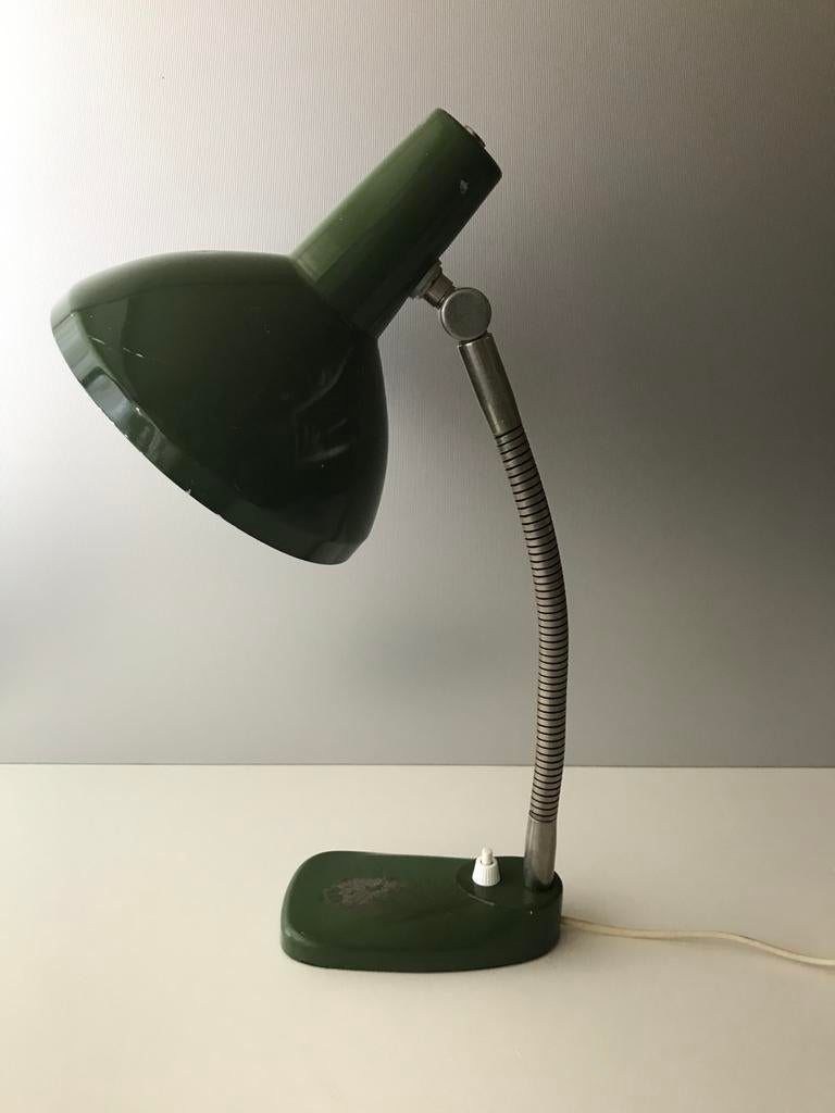 Hala zeist green desk lamp 60s silence of the lamps, Gebruikt, Mid century modern vintage, Ophalen of Verzenden, Metaal