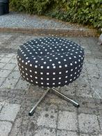 Vintage poef, Ophalen of Verzenden, Zo goed als nieuw, Rond, Minder dan 50 cm