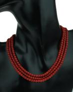 Dieprode bloedkoraal vintage ketting dames slot zilver fraai, Sieraden, Tassen en Uiterlijk, Antieke sieraden, Ophalen of Verzenden