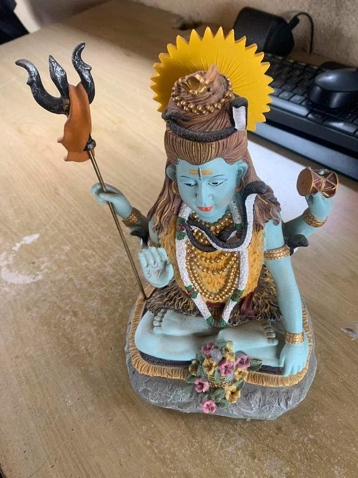 Ganesha Beeld - Hindoeïstisch Houtsnijwerk Decoratie Kunstwe, Antiek en Kunst, Kunst | Beelden en Houtsnijwerken, Ophalen of Verzenden
