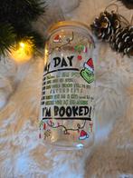 Glas met bamboe deksel en glazen rietje. Grinch, Verzamelen, Verzenden, Nieuw, Overige typen