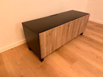 IKEA BESTA tv-meubel 120x42cm, zwart, gelazuurd eiken lades
