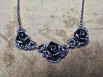 Zilveren Ketting Roosjes - Teka, Met hanger, Gebruikt, Ophalen of Verzenden, Zilver