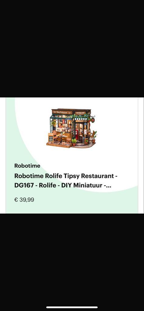 Robotime Rolife Tipsy Restaurant Miniatuur, Hobby en Vrije tijd, Modelbouw | Auto's en Voertuigen, Nieuw, Overige typen, 1:32 tot 1:50