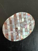 Vintage Parelmoer schelp broche 5/4 cm, Ophalen of Verzenden, Gebruikt, Overige materialen