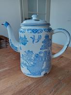 Wit/blauwe emaille koffiepot Blue Willow, Ophalen of Verzenden